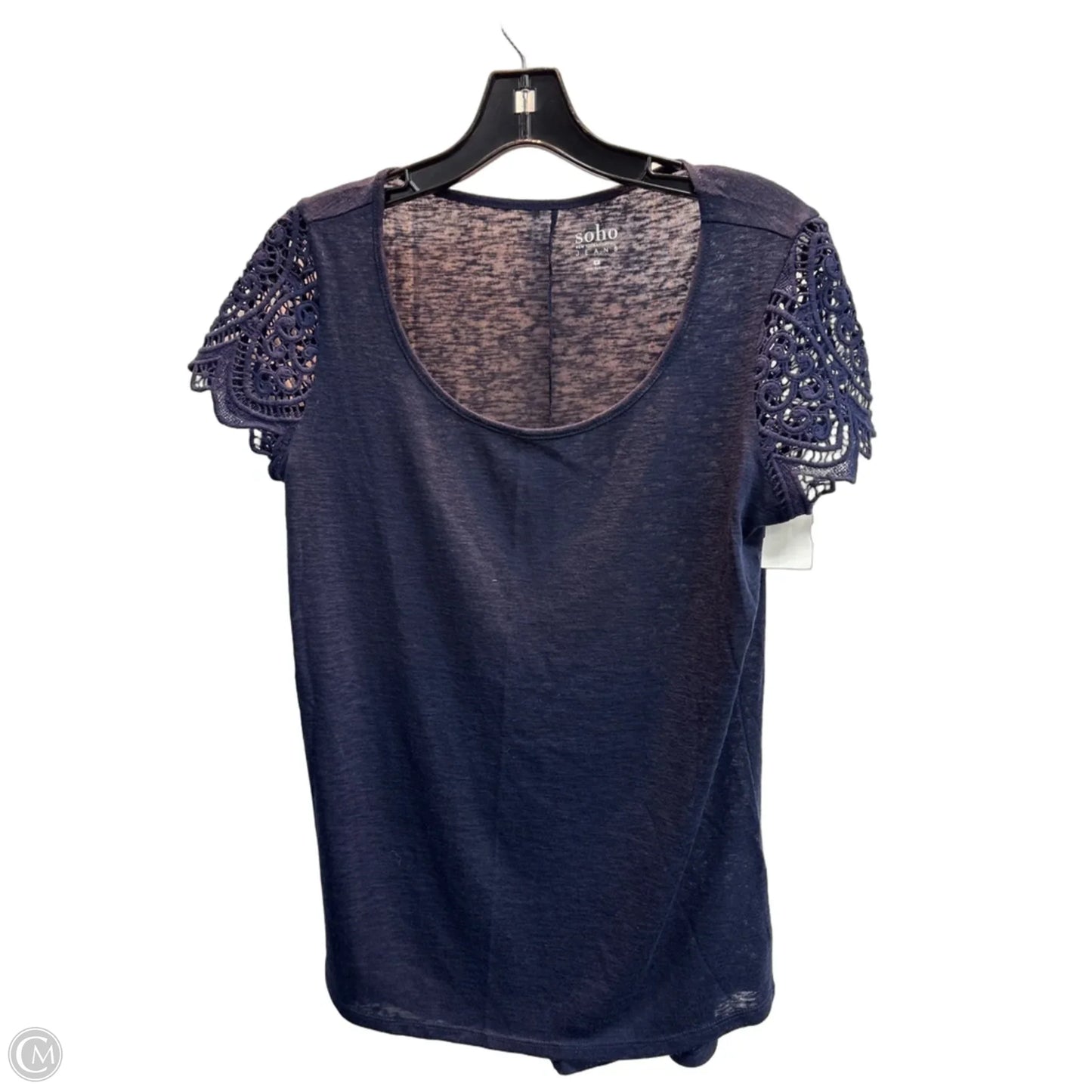 Top Short Sleeve By Soho Apparel In Navy, Size: M