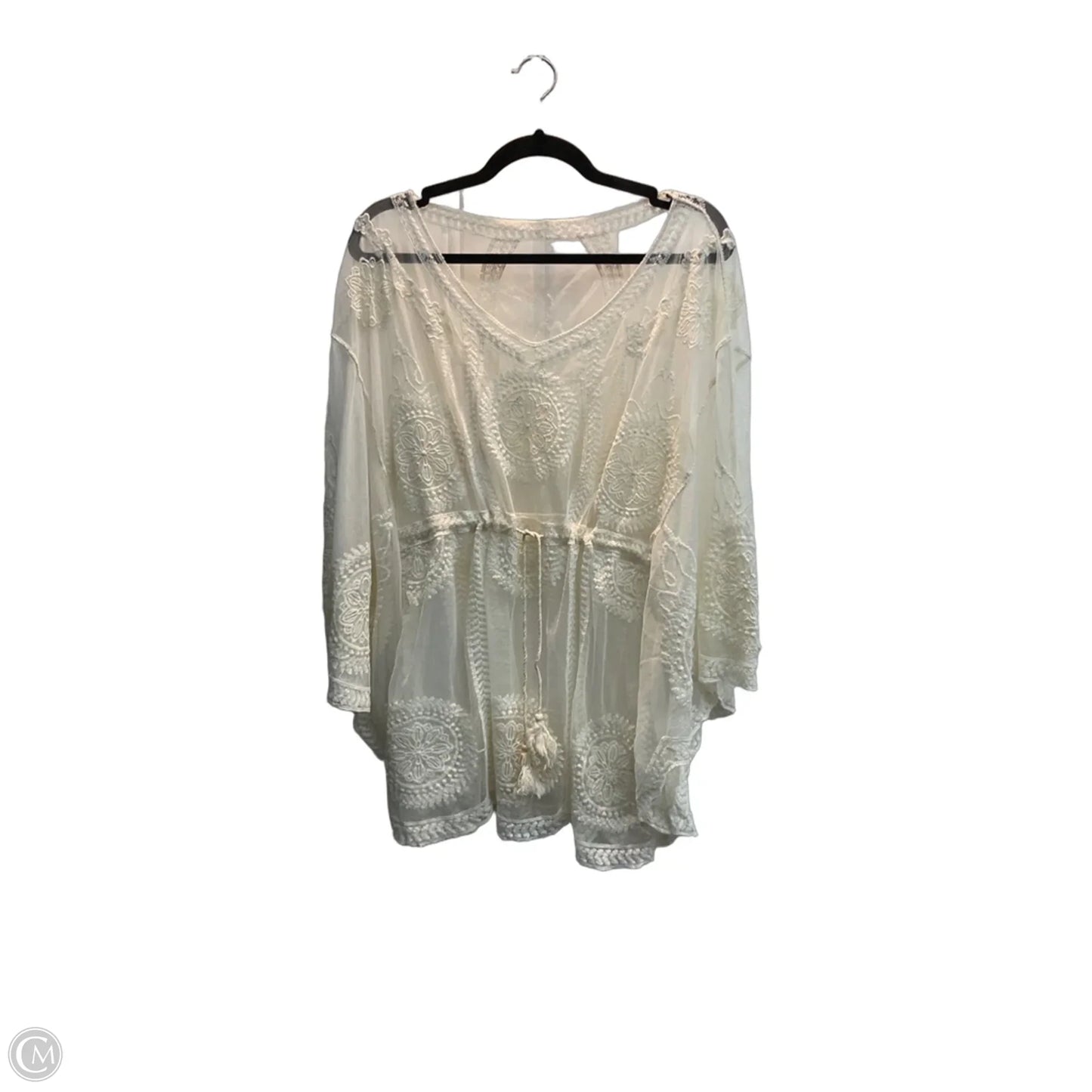 Swimwear Cover-up By Clothes Mentor In Cream, Size: Osfm