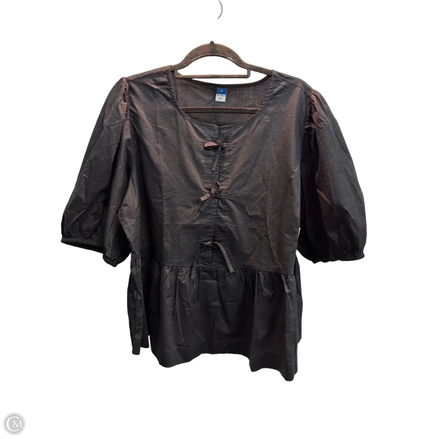 Blouse Short Sleeve By Old Navy In Black, Size: Xl