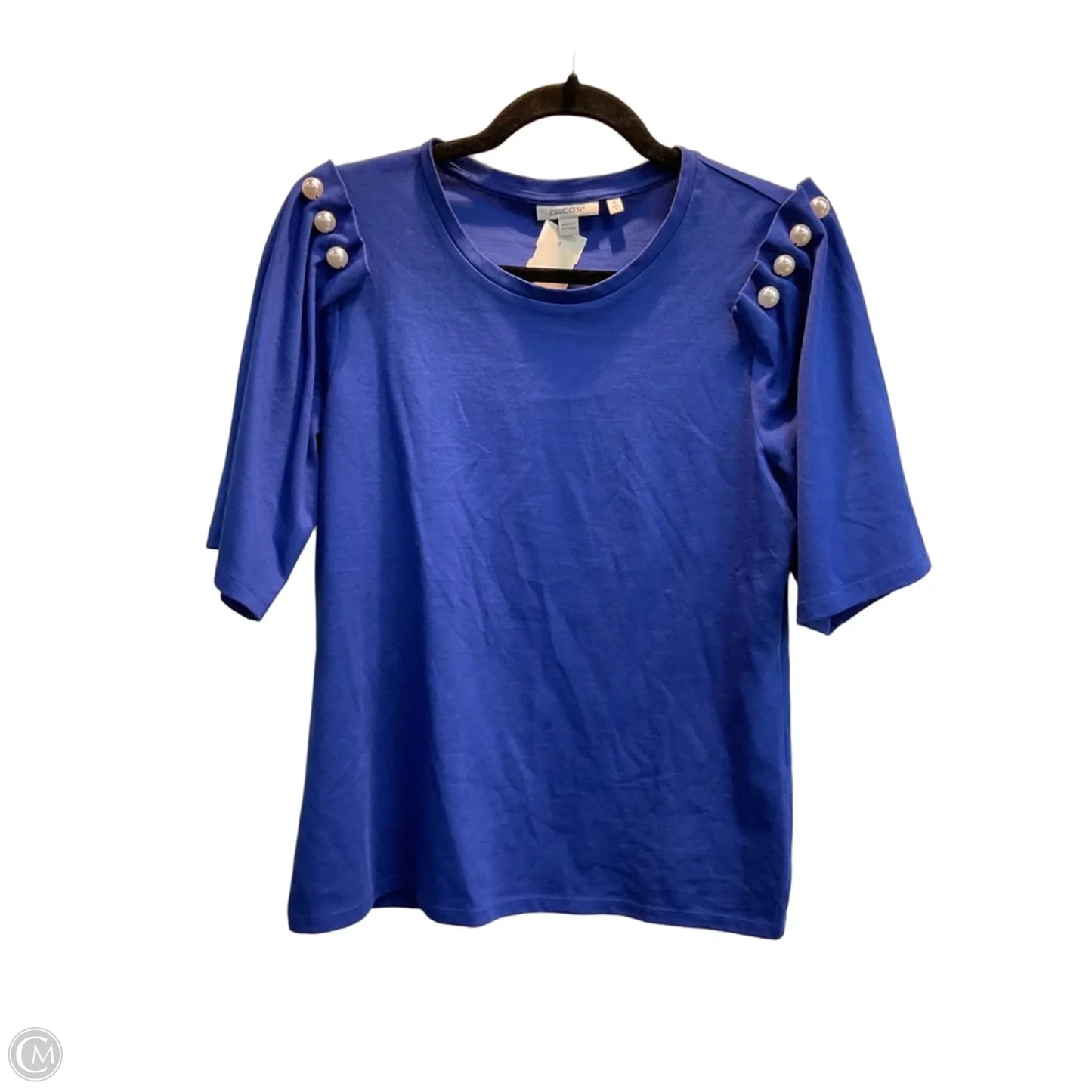 Top Short Sleeve By Chicos In Blue, Size: S
