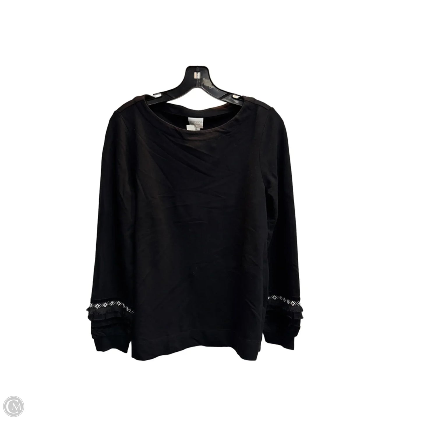 Top Long Sleeve By Chicos In Black, Size: S