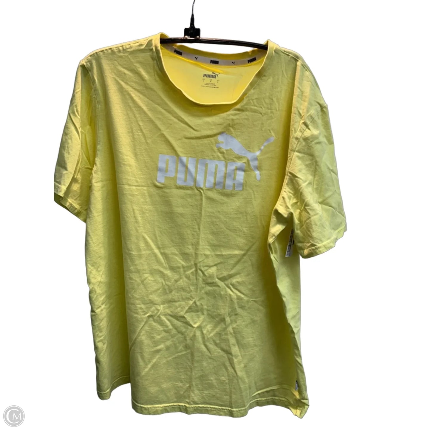 Athletic Top Short Sleeve By Puma In Yellow, Size: L