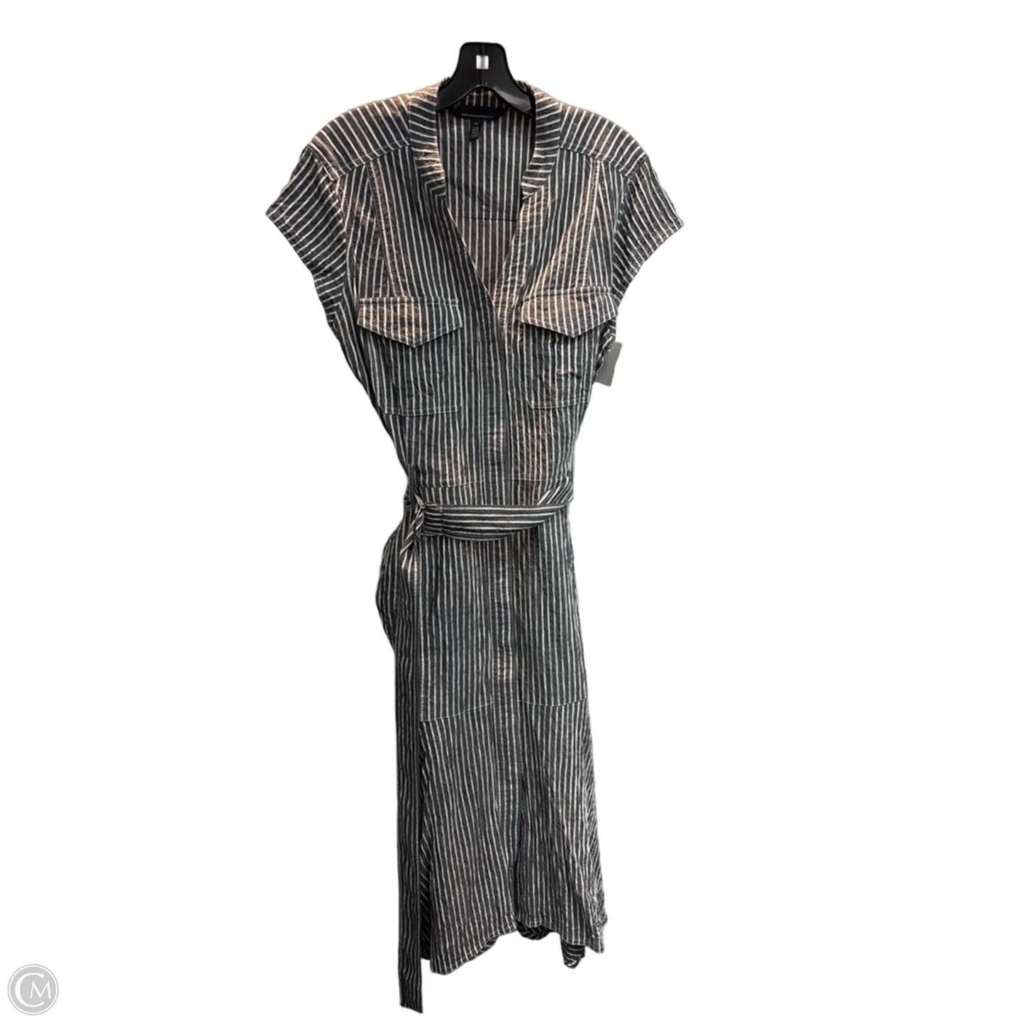 Dress Casual Midi By White House Black Market In Striped Pattern, Size: L