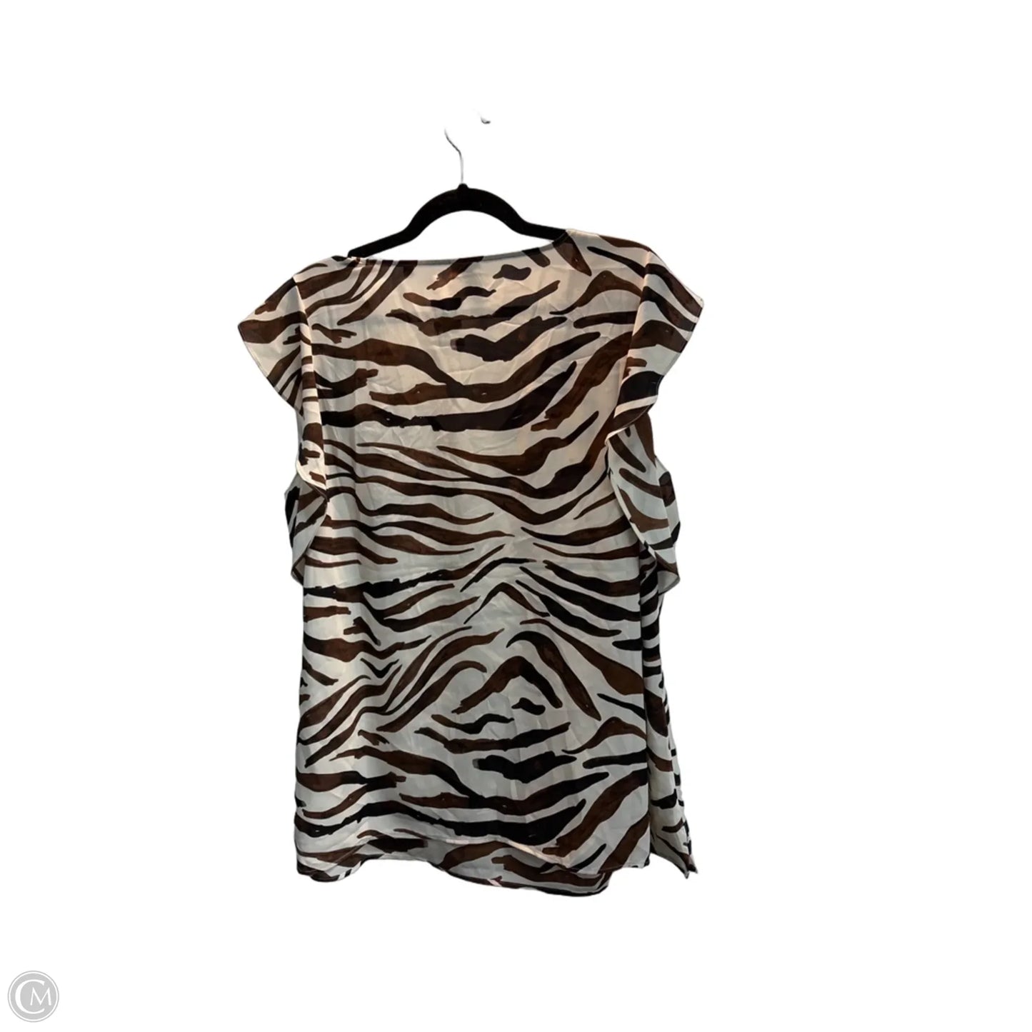 Top Sleeveless By Cabi In Zebra Print, Size: Xl