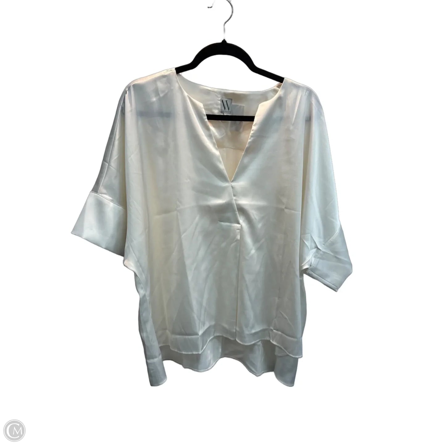 Top Short Sleeve By Worthington In Cream, Size: Xxl
