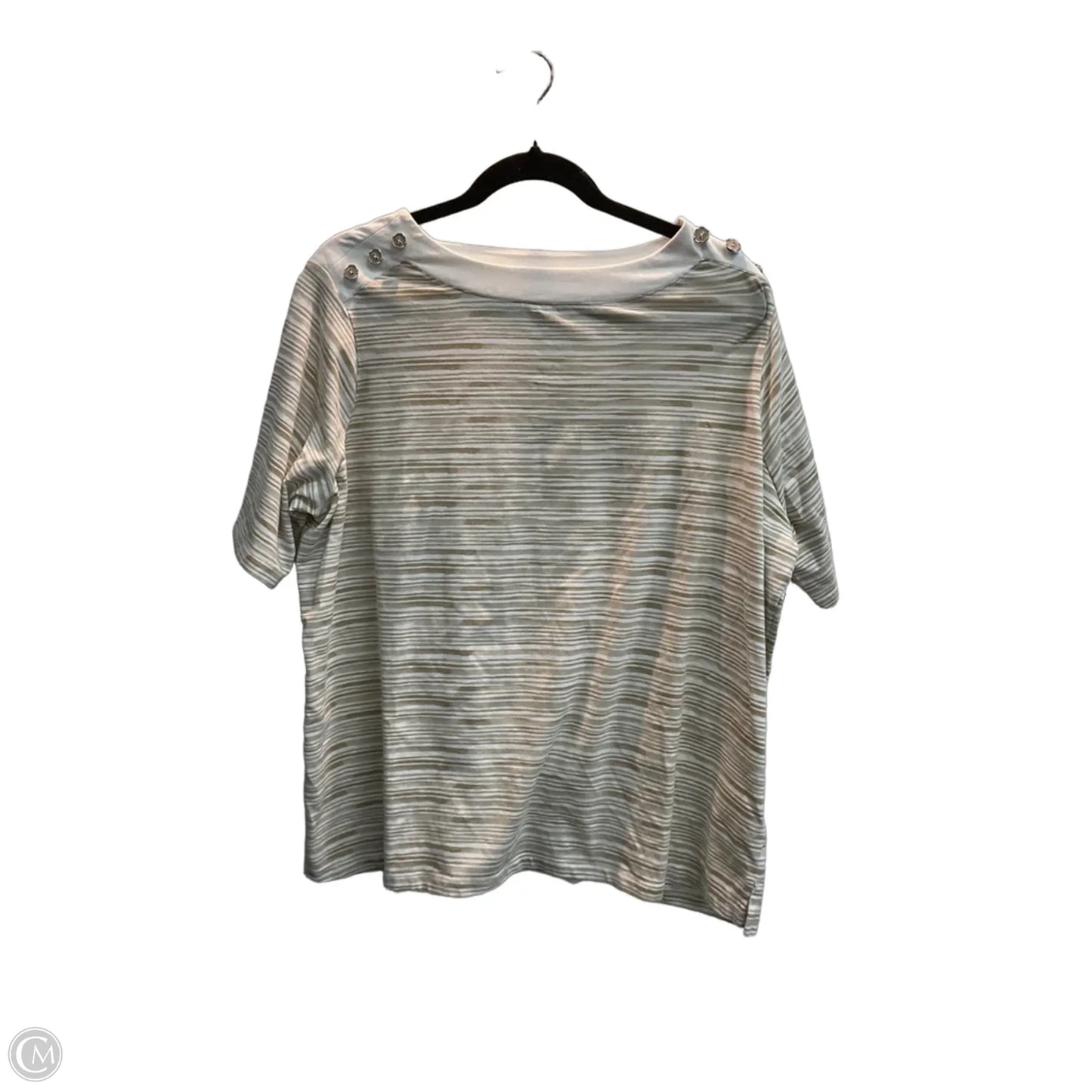 Top Short Sleeve Basic By Appleseeds In Taupe, Size: 1x