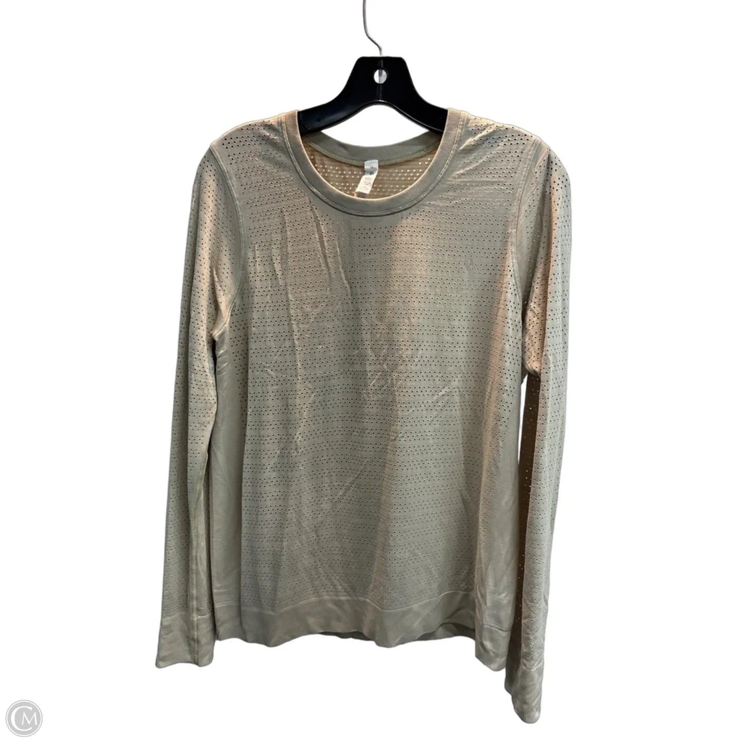 Athletic Top Long Sleeve Crewneck By Lululemon In Tan, Size: M