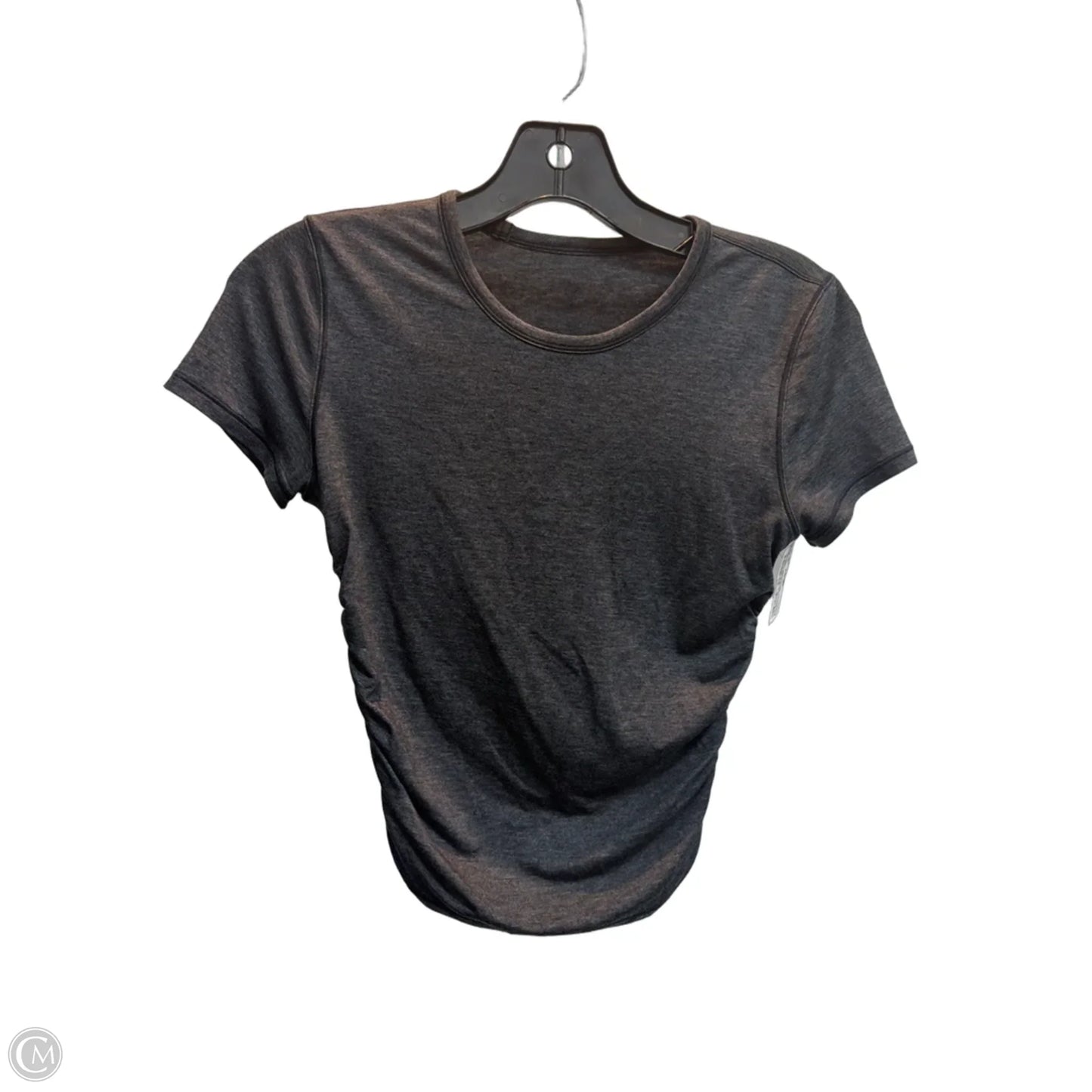 Athletic Top Short Sleeve By Lululemon In Grey, Size: S
