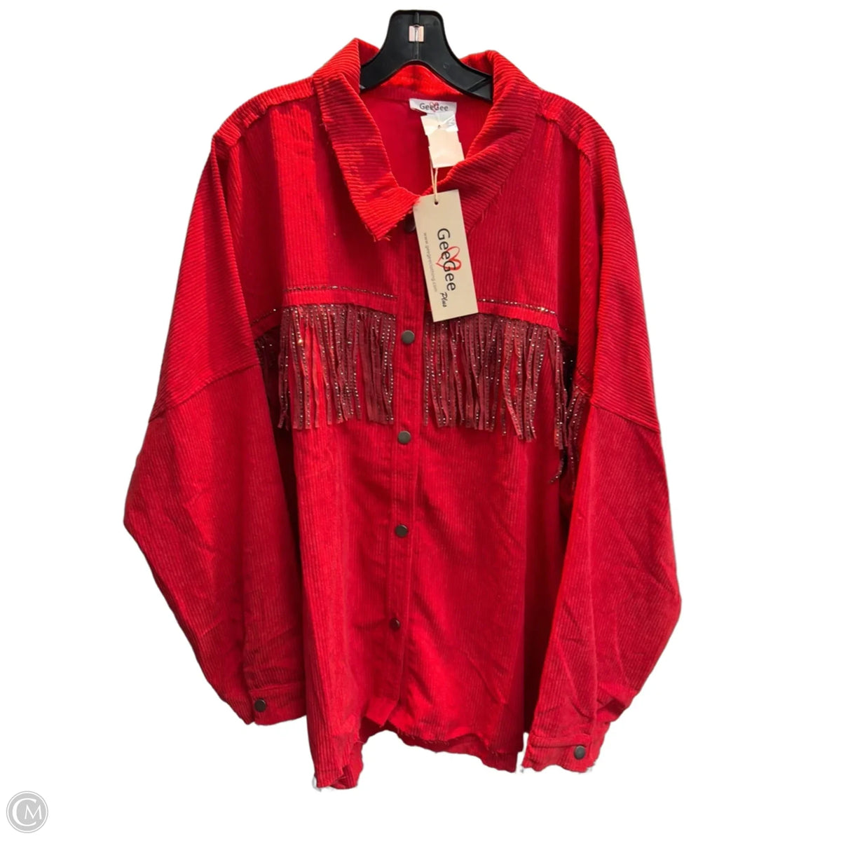 Top Long Sleeve By Geegee In Red, Size: 3x