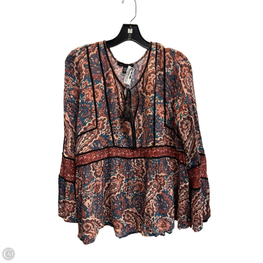 Top Long Sleeve By American Eagle In Multi-colored, Size: L