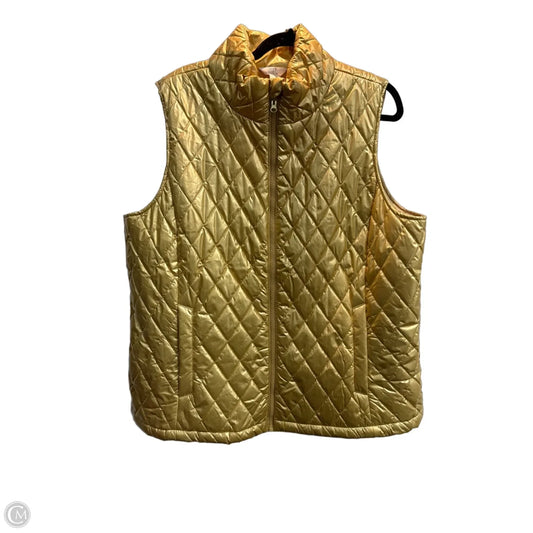 Vest Puffer & Quilted By Time And Tru In Gold, Size: Xl