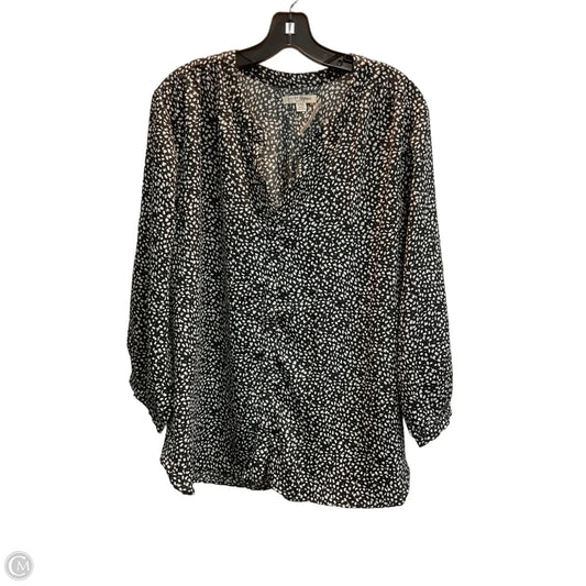 Blouse 3/4 Sleeve By Jachs Girlfirend In Black & White, Size: Xxl