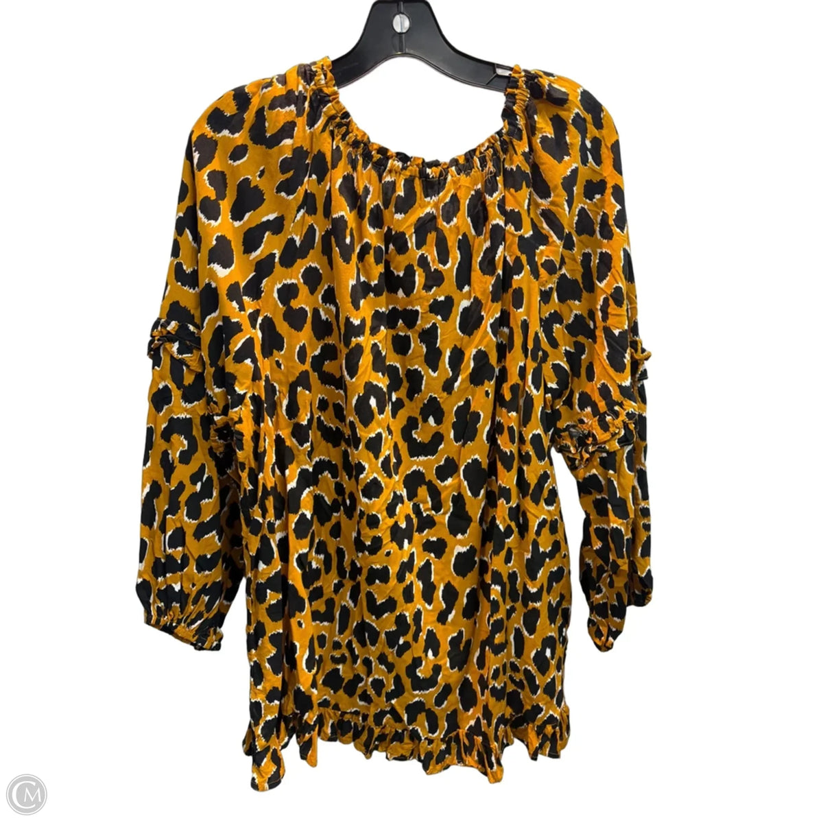 Top Long Sleeve By Cato In Leopard Print, Size: 2x
