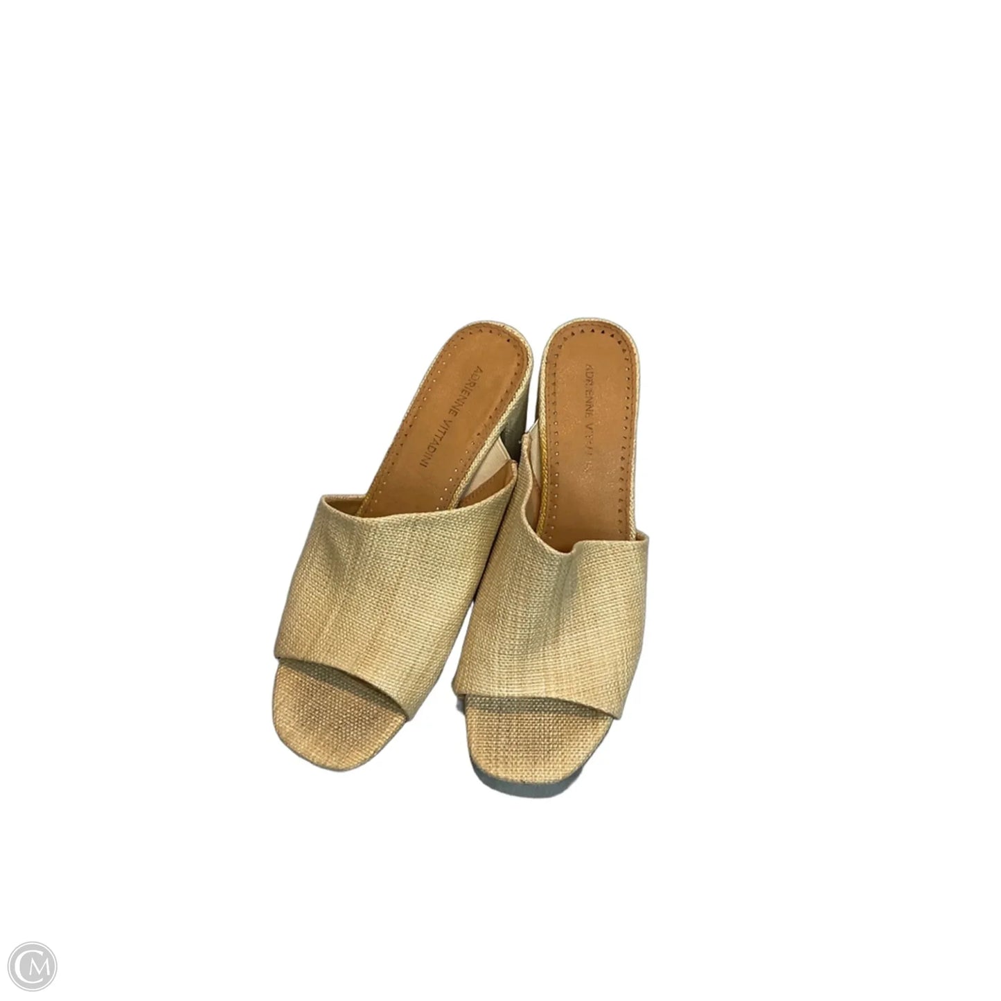 Sandals Heels Block By Adrienne Vittadini In Tan, Size: 9.5