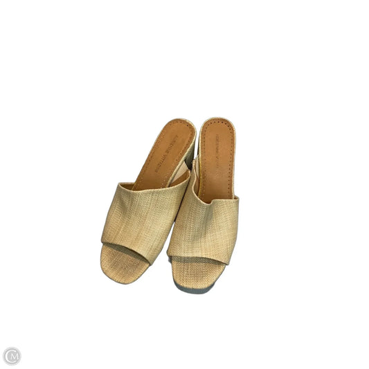 Sandals Heels Block By Adrienne Vittadini In Tan, Size: 9.5