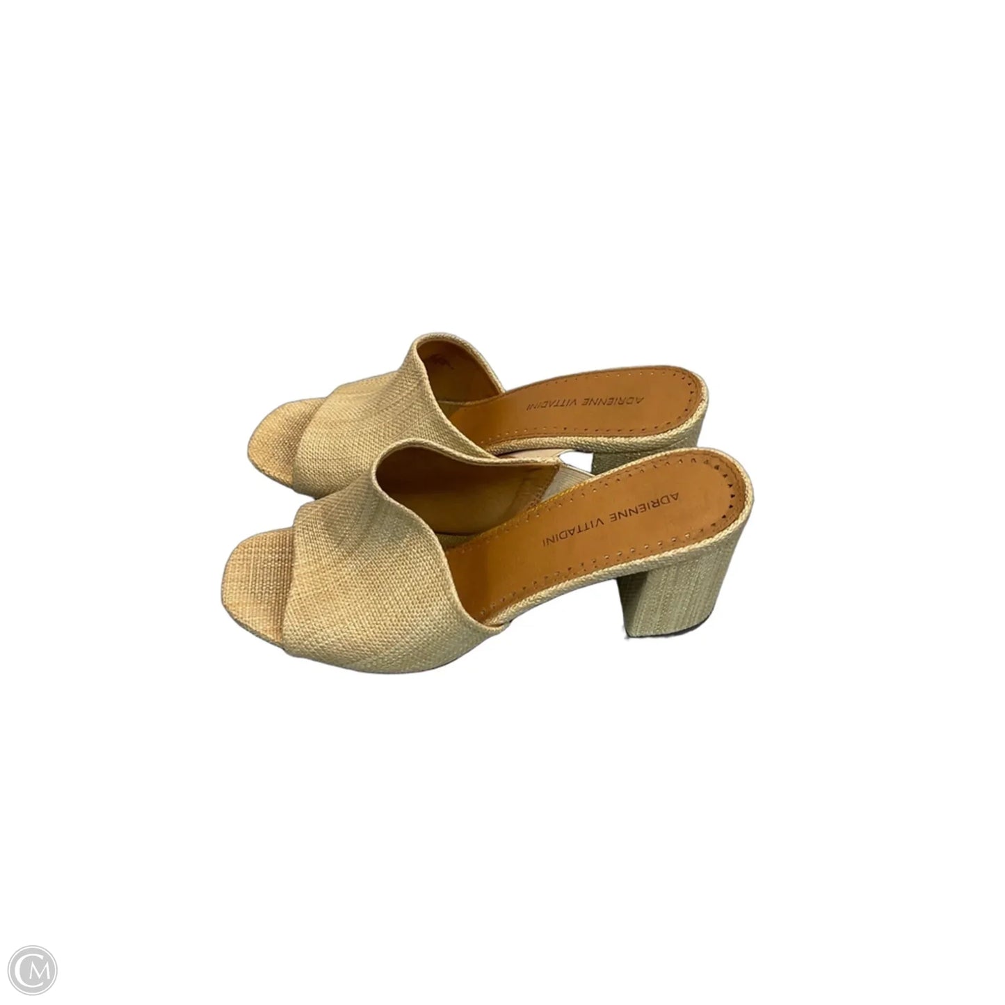 Sandals Heels Block By Adrienne Vittadini In Tan, Size: 9.5