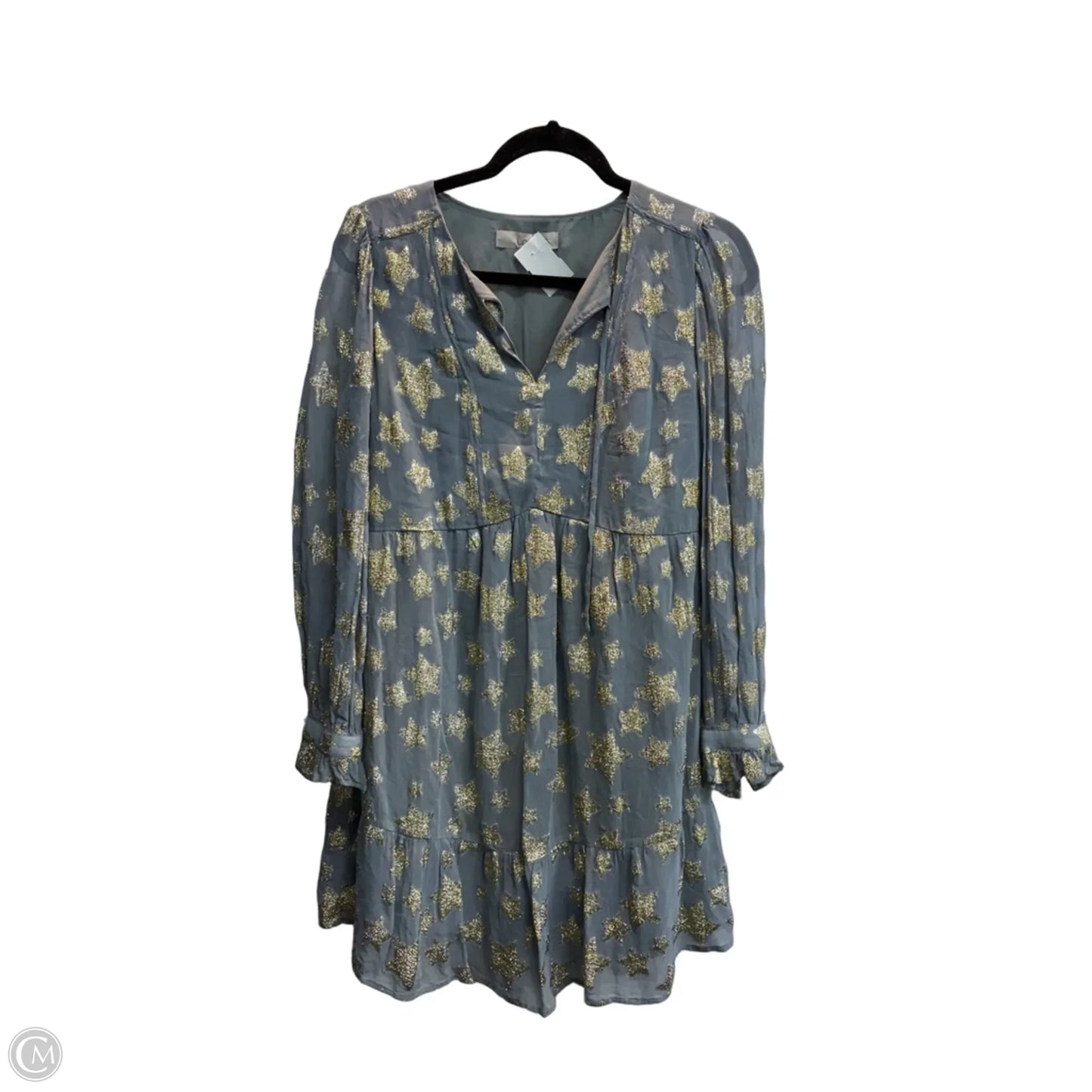 Dress Party Midi By Loft In Gold & Grey, Size: S