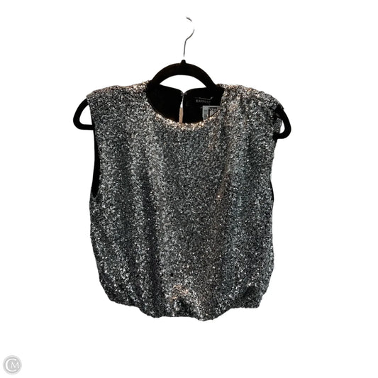 Top Sleeveless By Express In Silver, Size: Xs