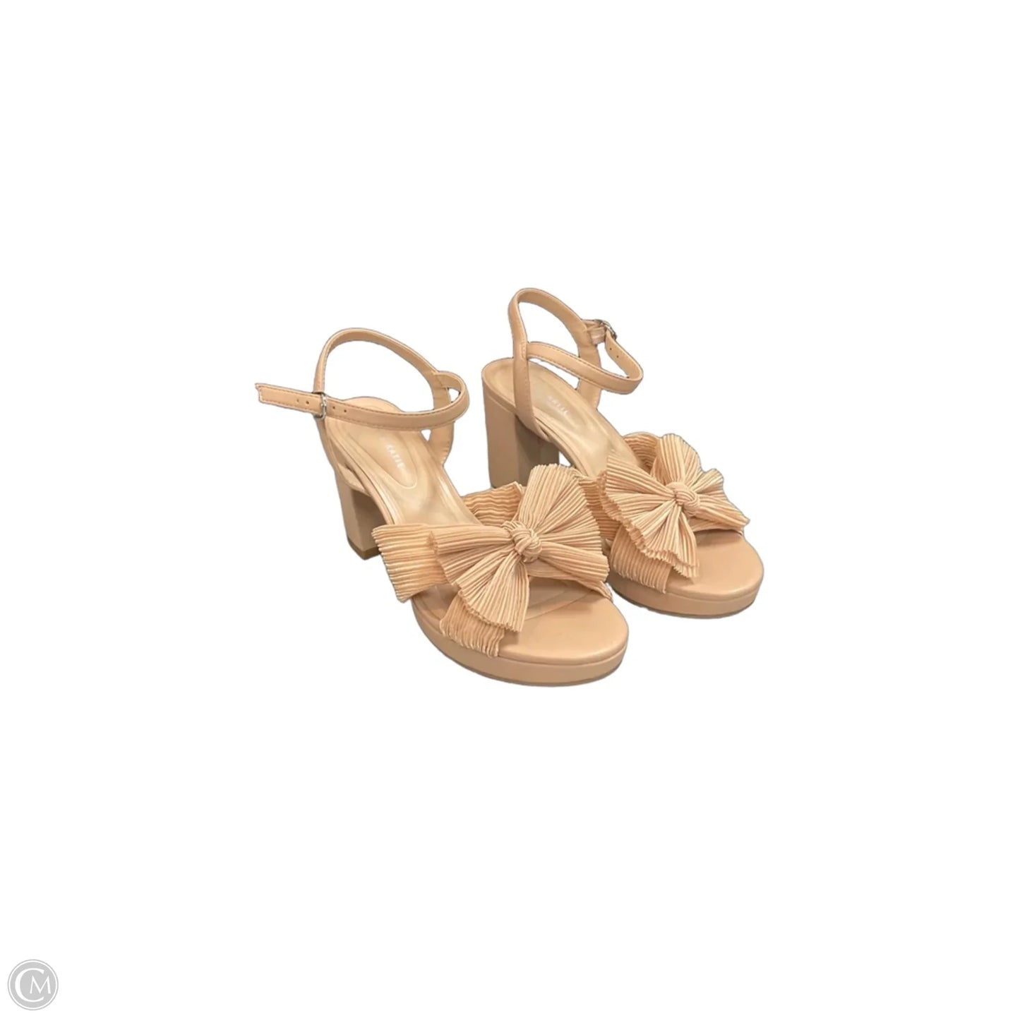 Sandals Heels Block By Kelly And Katie In Tan, Size: 7.5