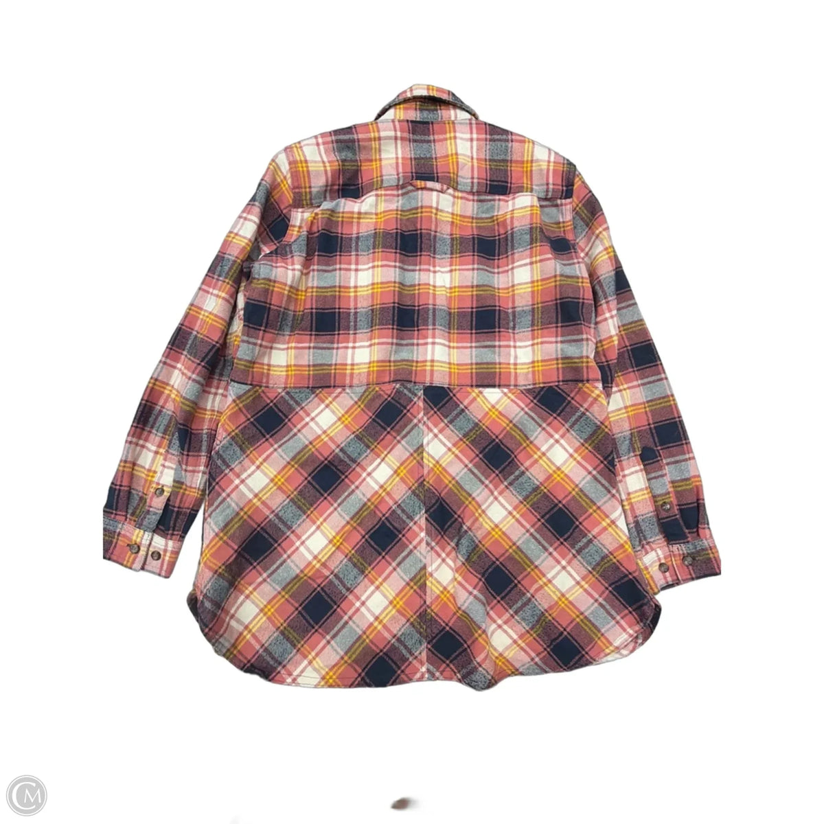 Top Long Sleeve By Duluth Trading In Plaid Pattern, Size: L