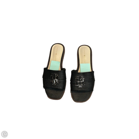 Sandals Flats By Tommy Hilfiger In Black, Size: 6.5