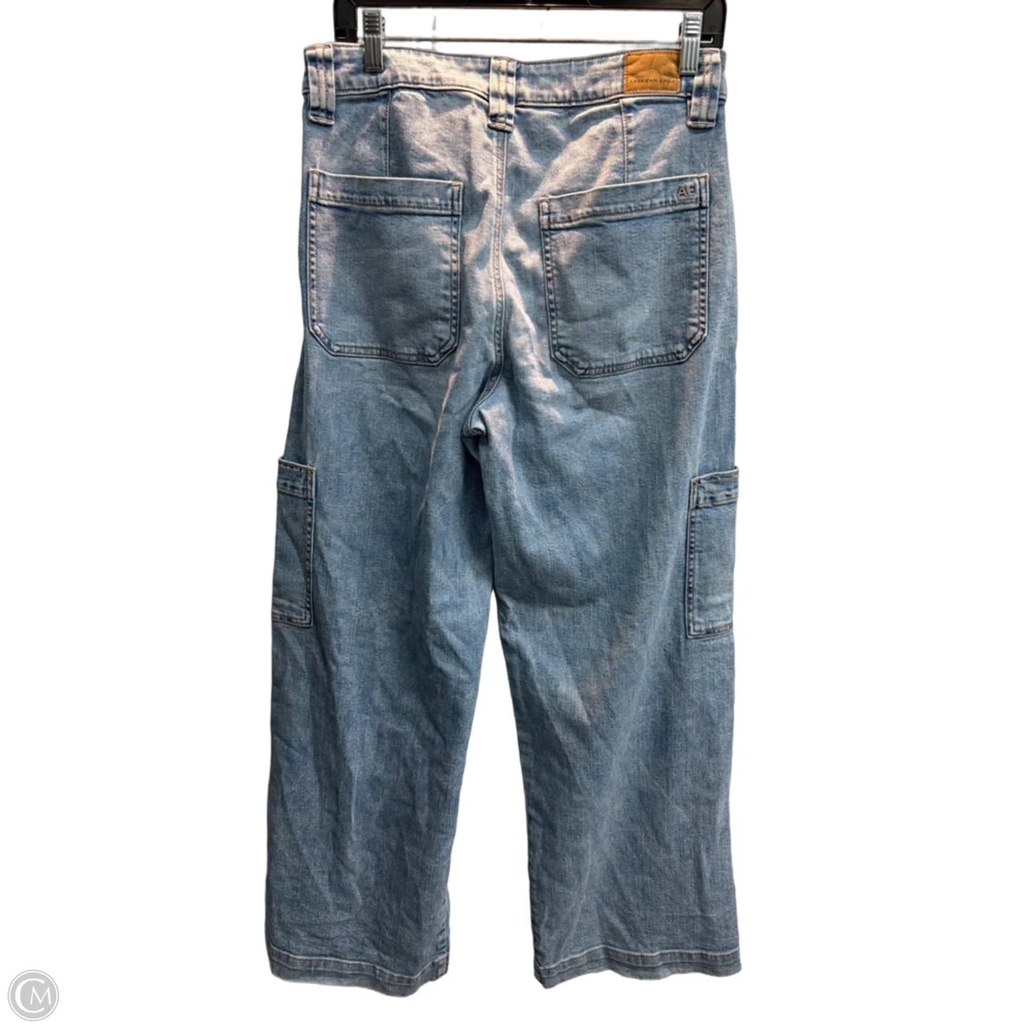 Jeans Wide Leg By American Eagle In Blue Denim, Size: 8