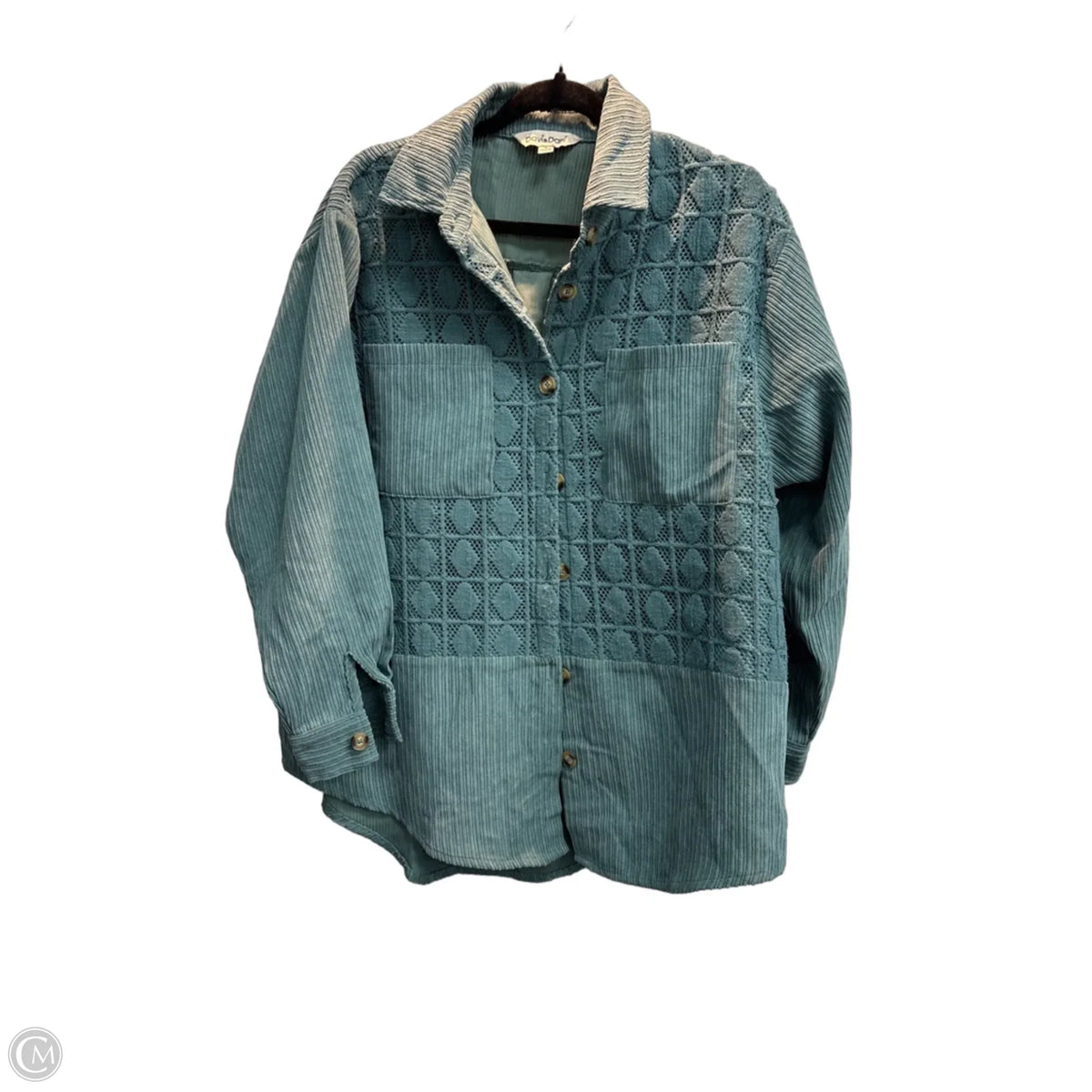 Jacket Shirt By Davi & Dani In Teal, Size: S