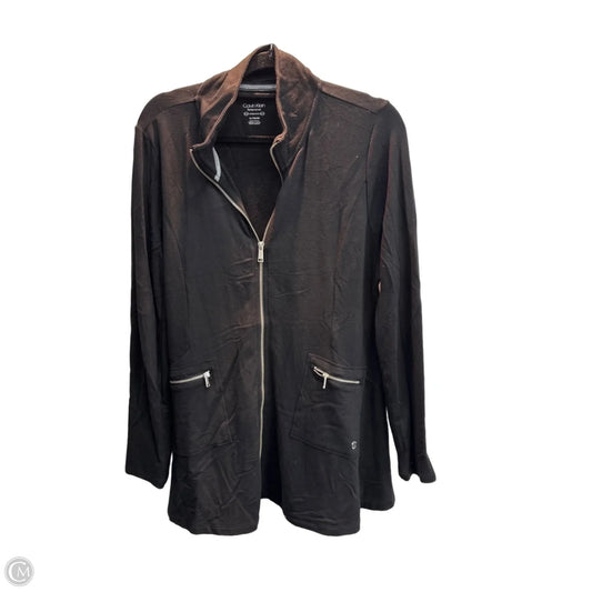 Athletic Jacket By Calvin Klein In Black, Size: Xl