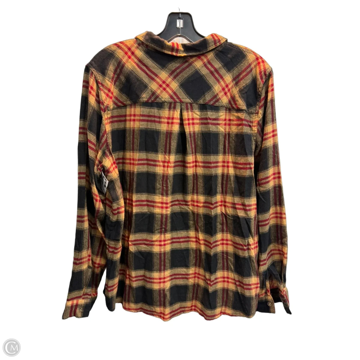 Top Long Sleeve By Maurices In Plaid Pattern, Size: Xl