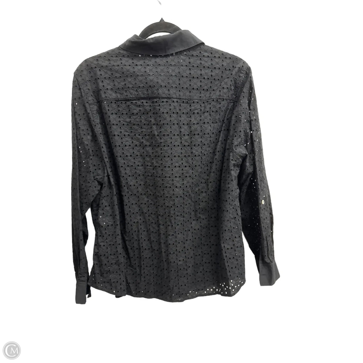 Blouse Long Sleeve By Foxcroft In Black, Size: Xl
