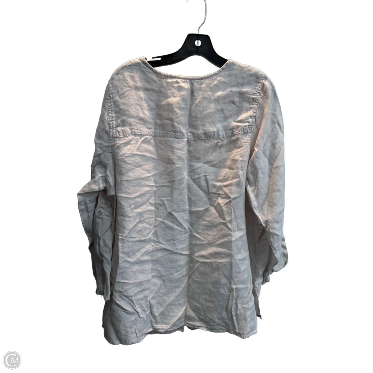 Blouse Long Sleeve By Tahari In Grey, Size: 1x