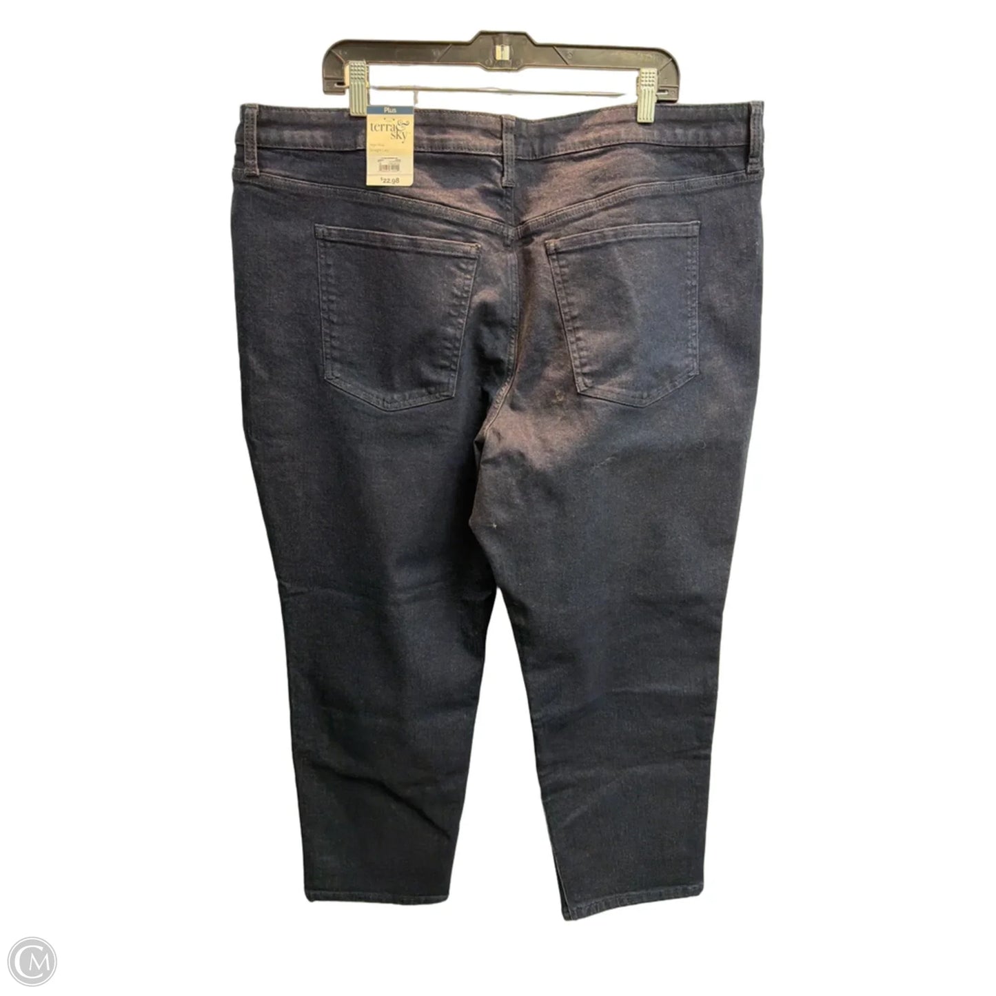 Jeans Straight By Terra & Sky In Blue Denim, Size: 22