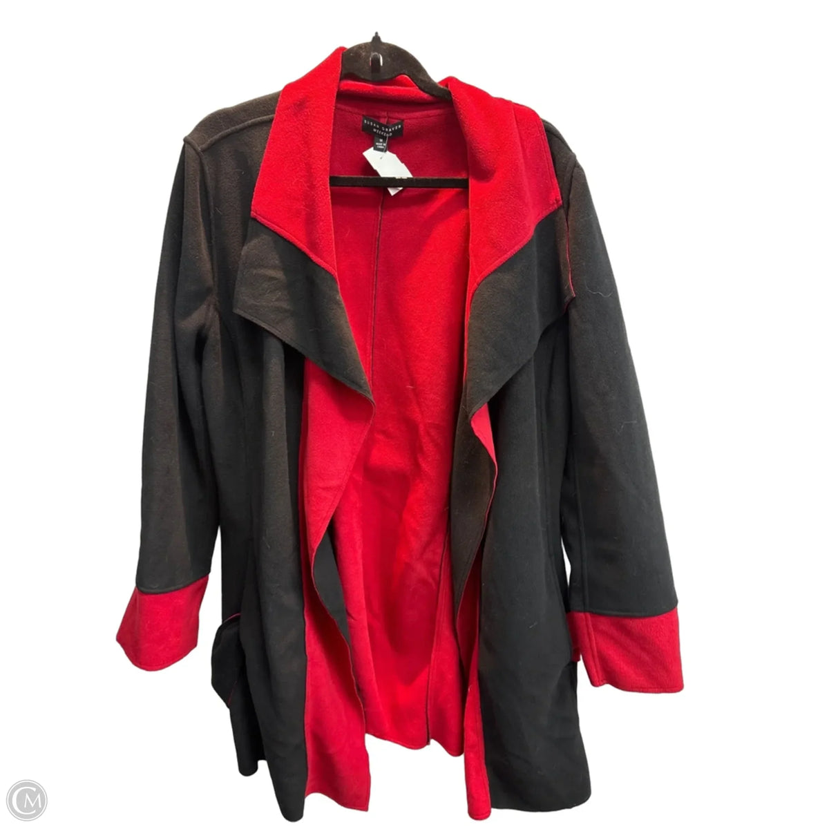 Jacket Fleece By Susan Graver In Black & Red, Size: M