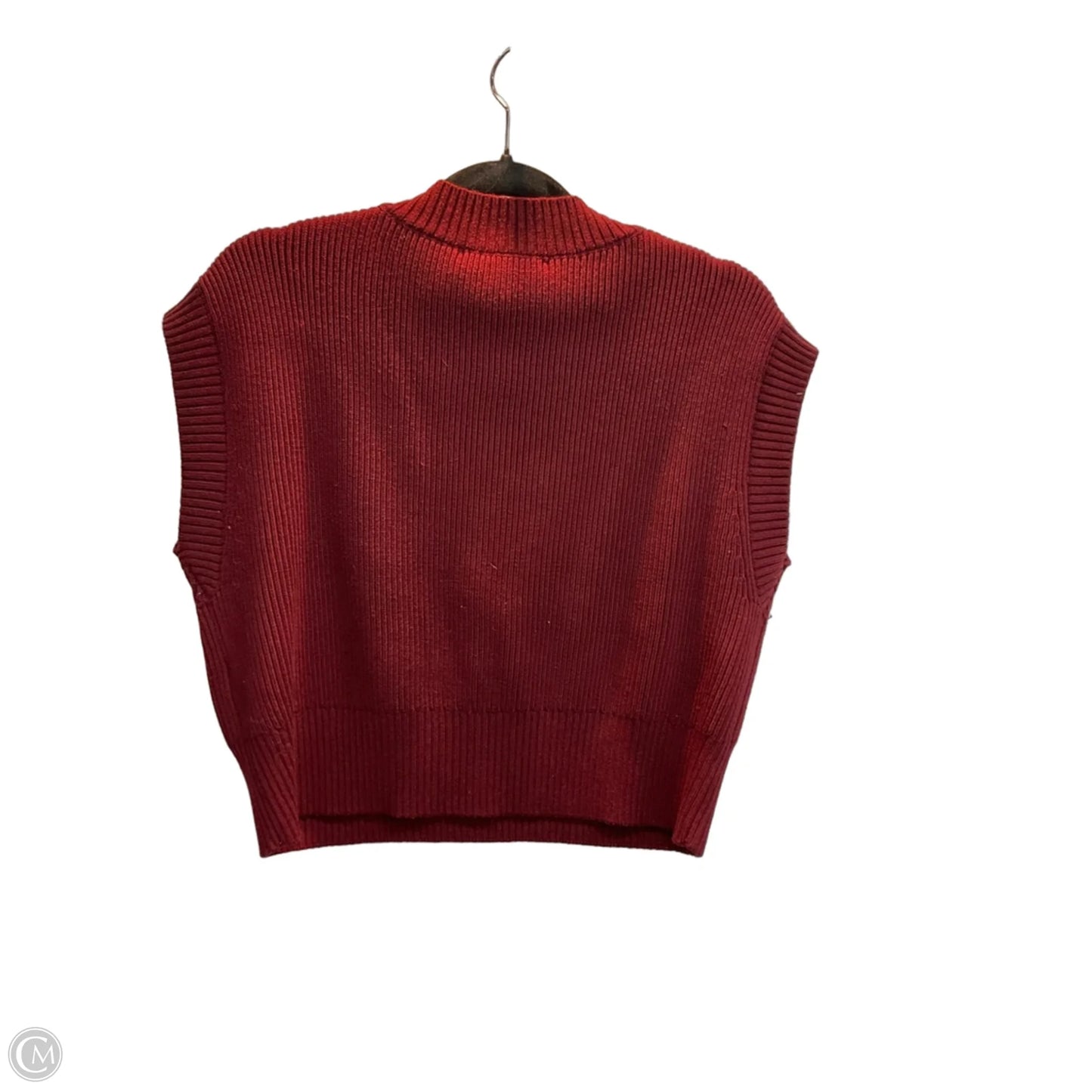 Vest Sweater By Zara In Maroon, Size: L