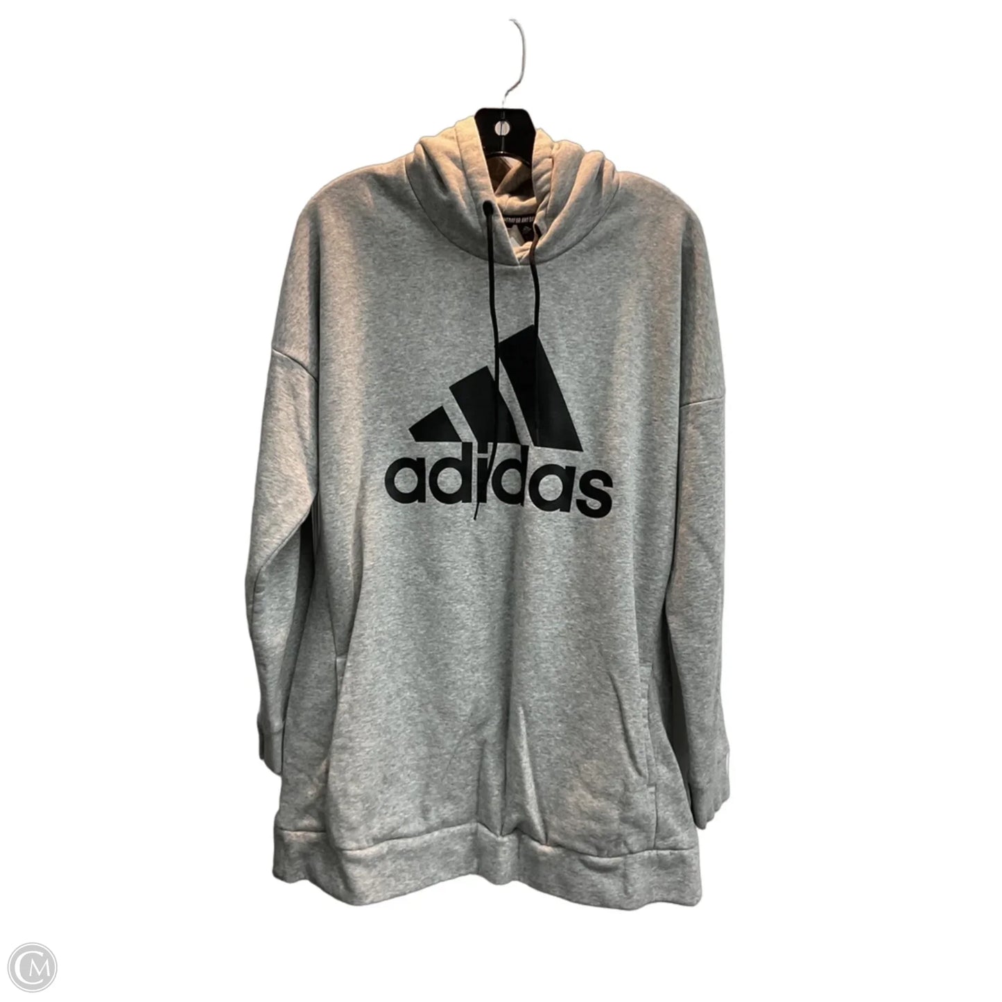 Sweatshirt Hoodie By Adidas In Grey, Size: Xl