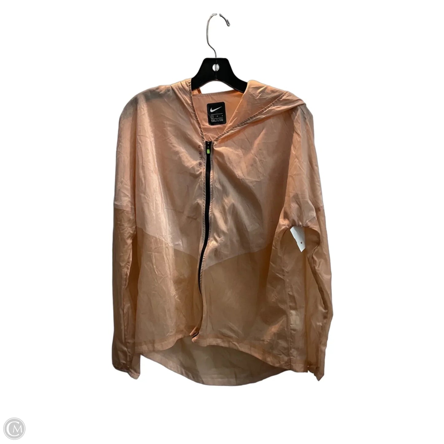 Athletic Jacket By Nike In Peach, Size: M