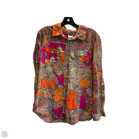 Blouse Long Sleeve By Chicos In Multi-colored, Size: M