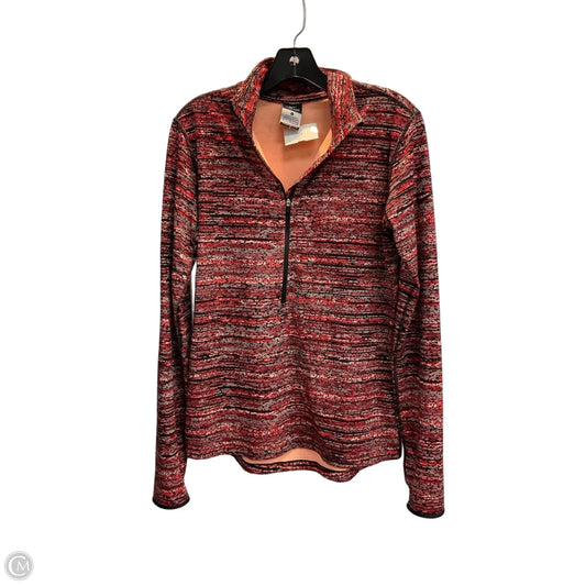Athletic Top Long Sleeve Collar By Nike In Red, Size: L