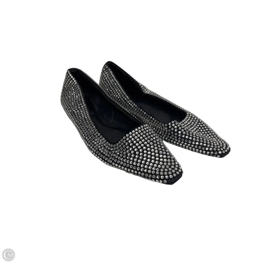 Shoes Flats By Zara In Black & Silver, Size: 8