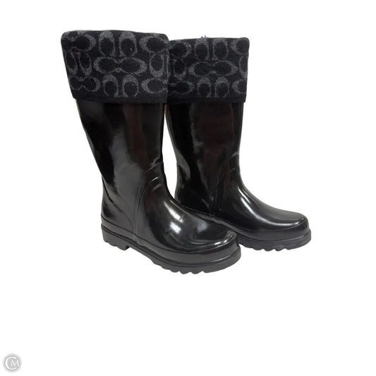 Boots Designer By Coach In Black, Size: 9