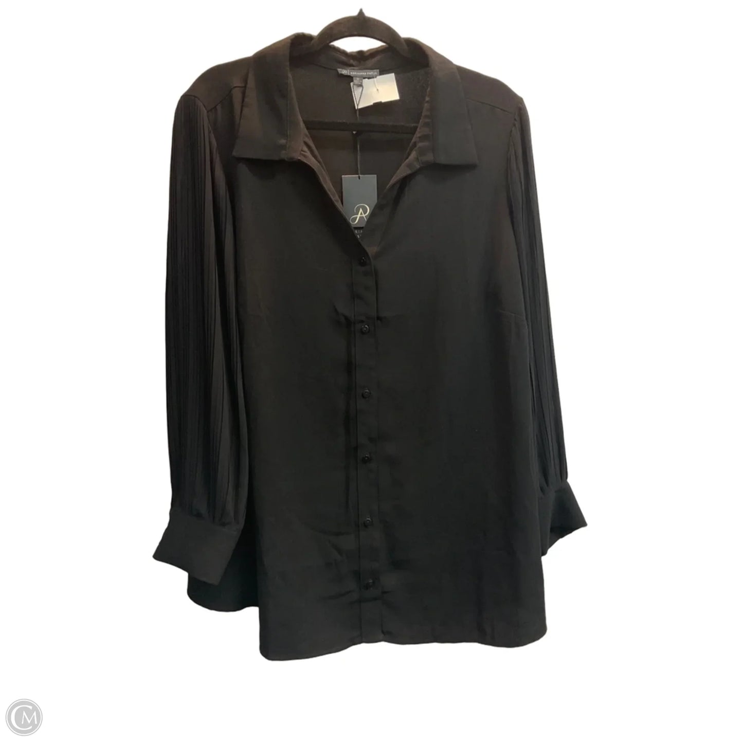 Blouse Long Sleeve By Adrianna Papell In Black, Size: 2x