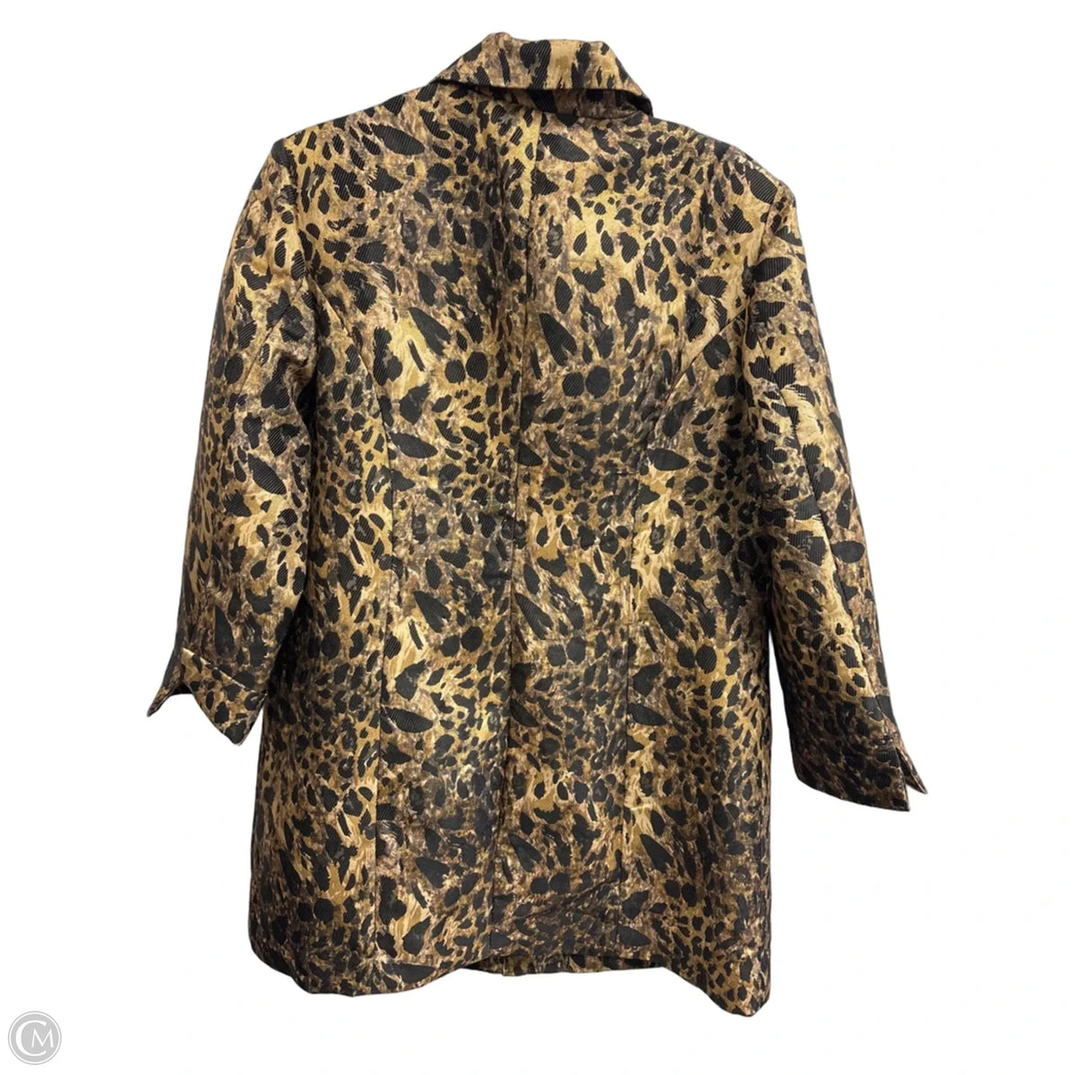 Jacket Puffer & Quilted By Chicos In Leopard Print, Size: L