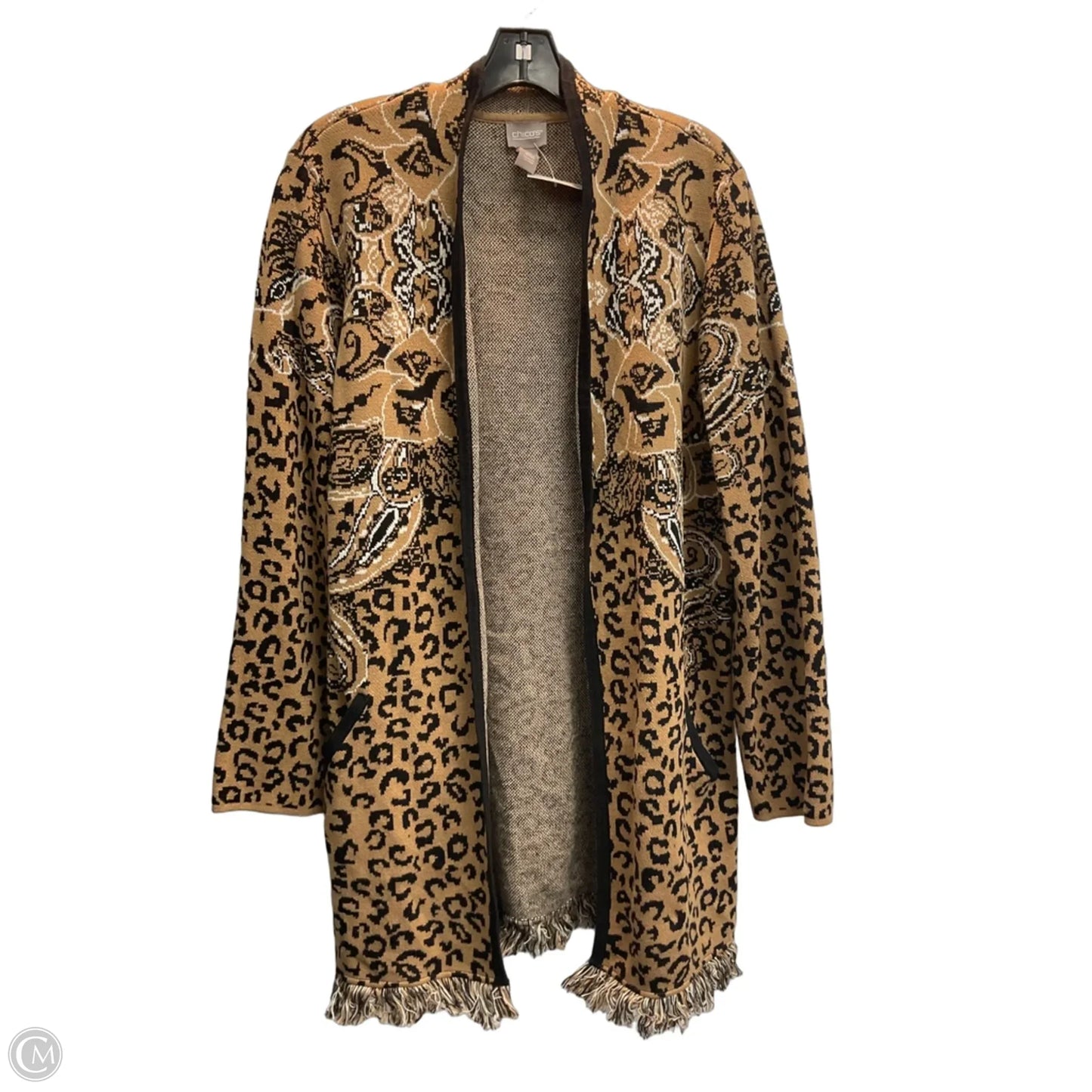Sweater Cardigan By Chicos In Brown, Size: L
