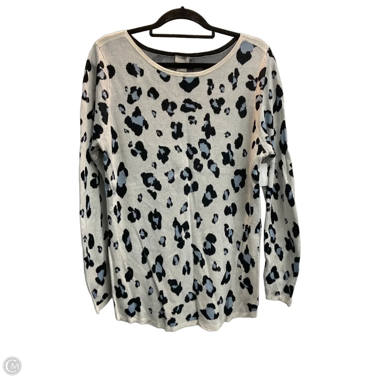 Sweater By Chicos In Leopard Print, Size: L