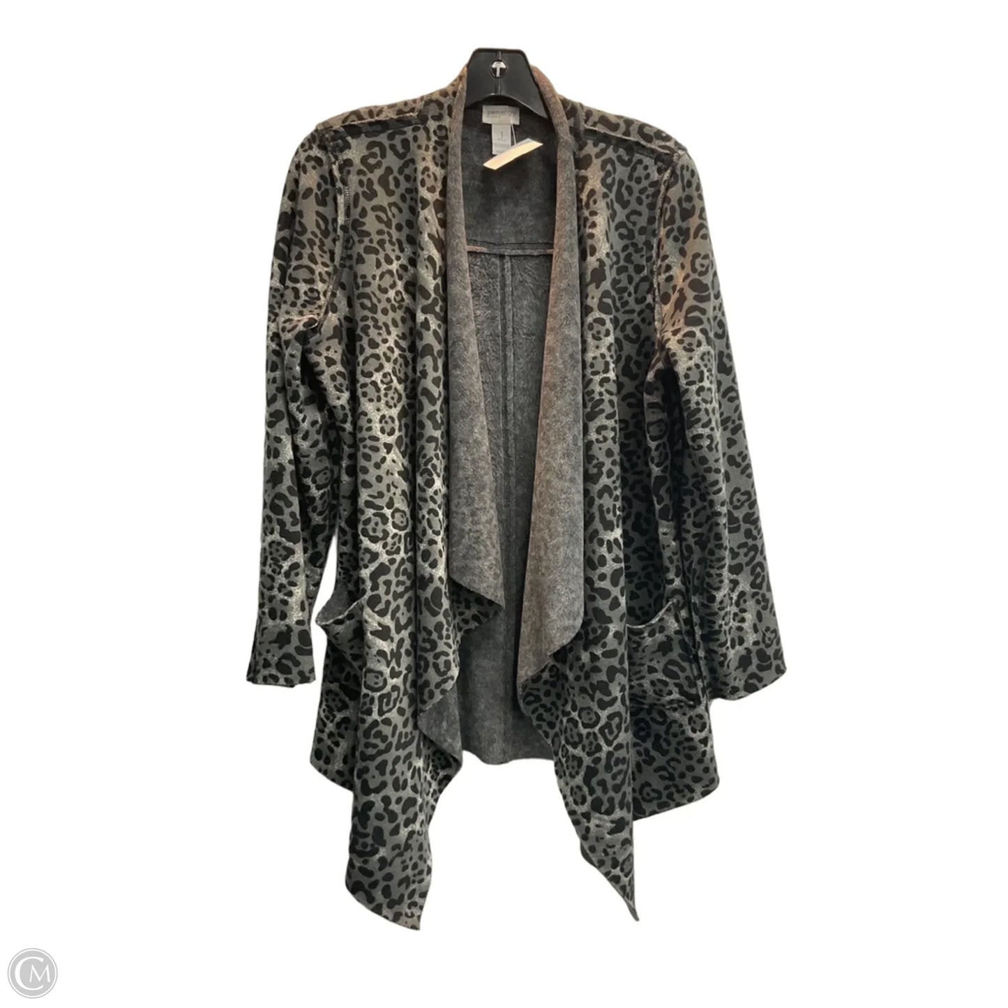 Shawl By Zenergy By Chicos In Leopard Print, Size: M
