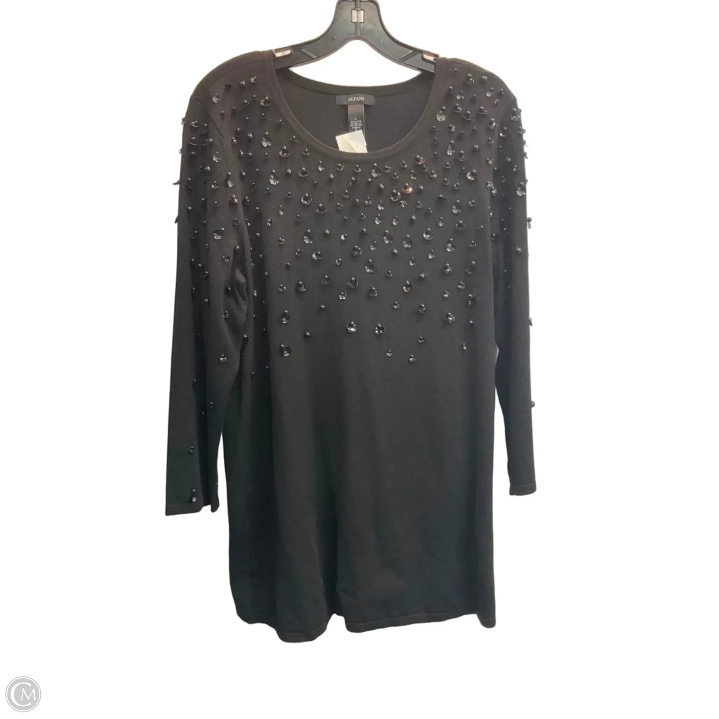 Top 3/4 Sleeve By Alfani In Black, Size: L