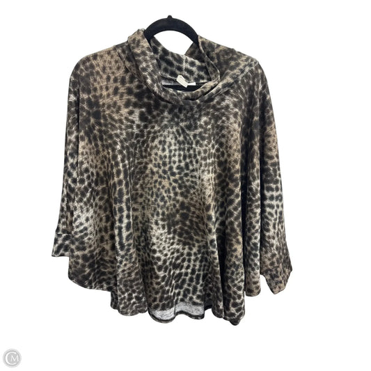 Poncho By Clothes Mentor In Leopard Print, Size: L