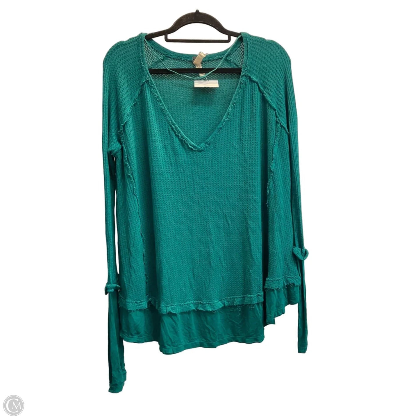 Top Long Sleeve By Free People In Teal, Size: M