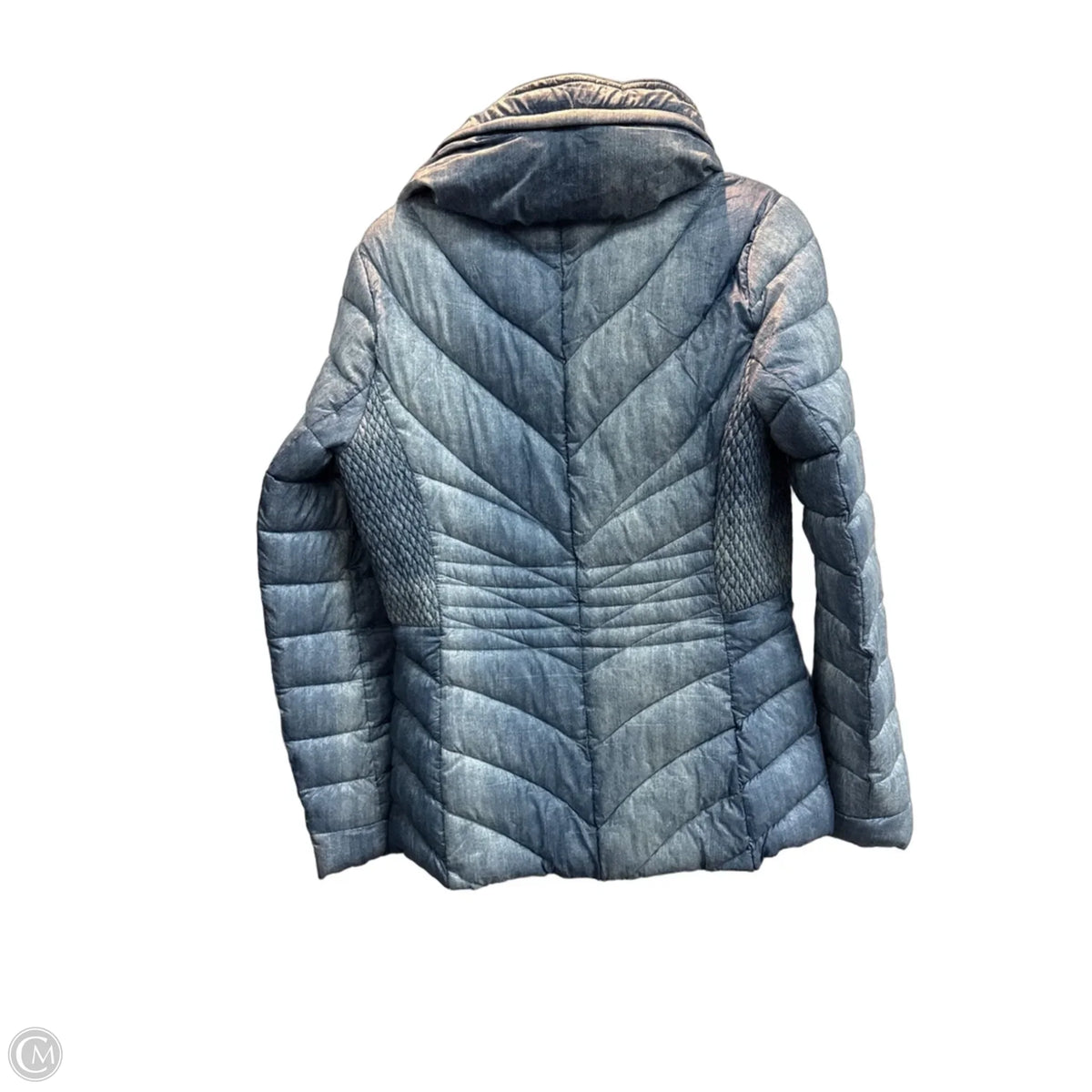 Jacket Puffer & Quilted By Bernardo In Blue Denim, Size: S