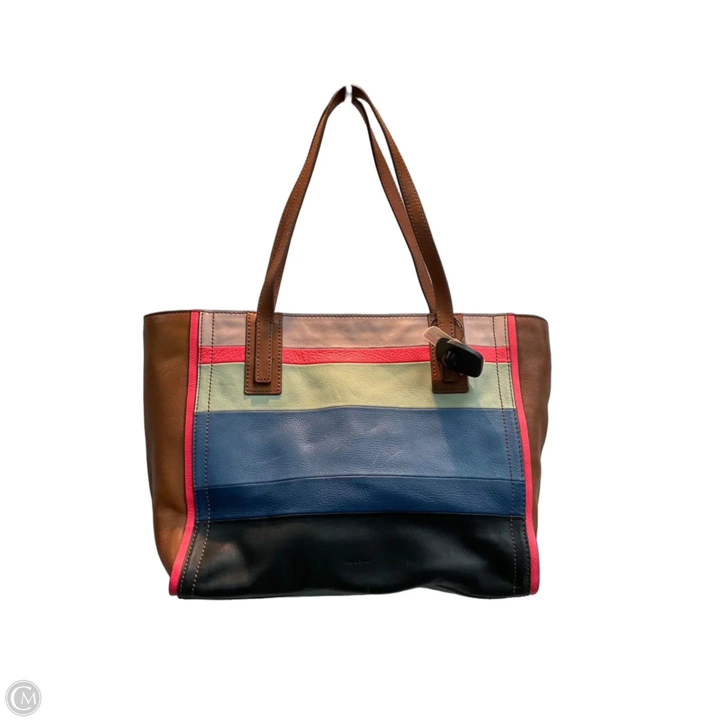 Tote Leather By Fossil, Size: Medium